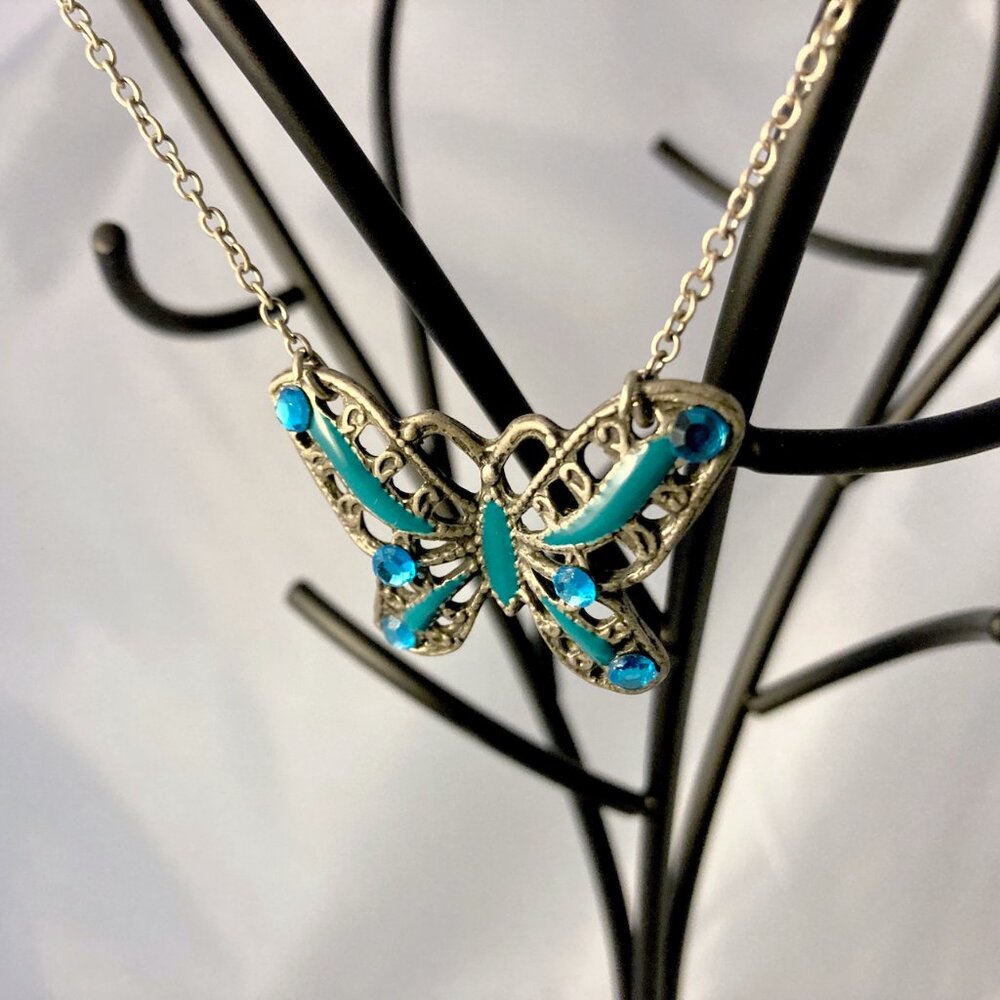 2/$20 River Island Vintage Butterflly Pendant Necklace - Cottagecore